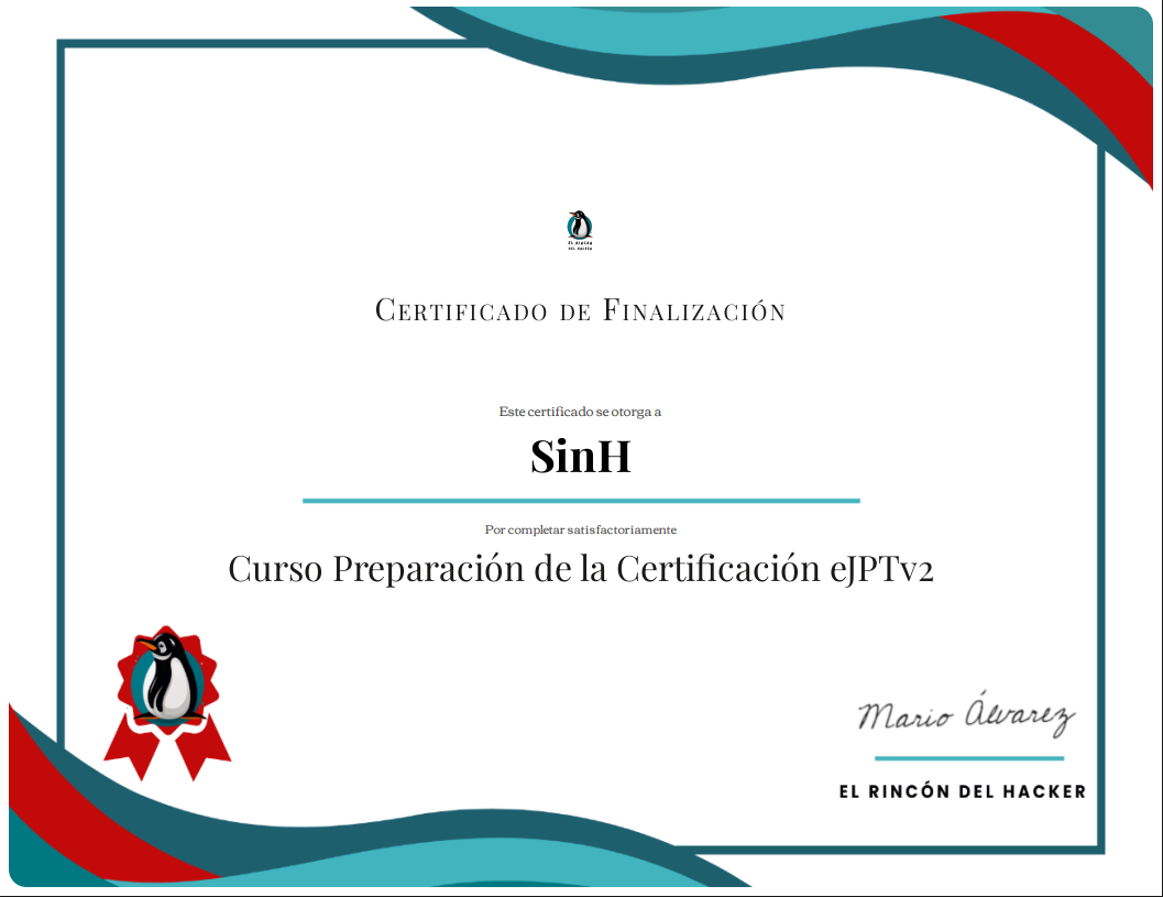 Certificado Preparacion EJPT